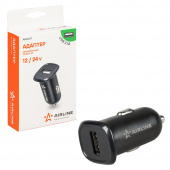 Адаптер автомобильный компактный 1xUSB 2.1A, 12/24В 03472, AEAK017