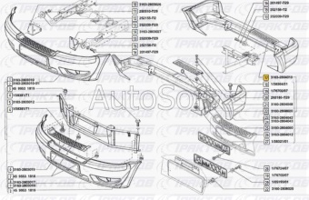 Бампер задний в сборе PATRIOT 3163-2804010