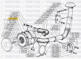 Фильтр воздушный в сборе (Д-245) ГАЗ-3308, -3303 4301-1109010