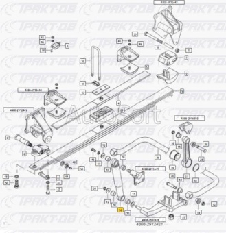 Аммортизатор основной (275х460) (РОСТАР) КамАЗ-4308, ПАЗ 4308-2905004 (А1-2905006)